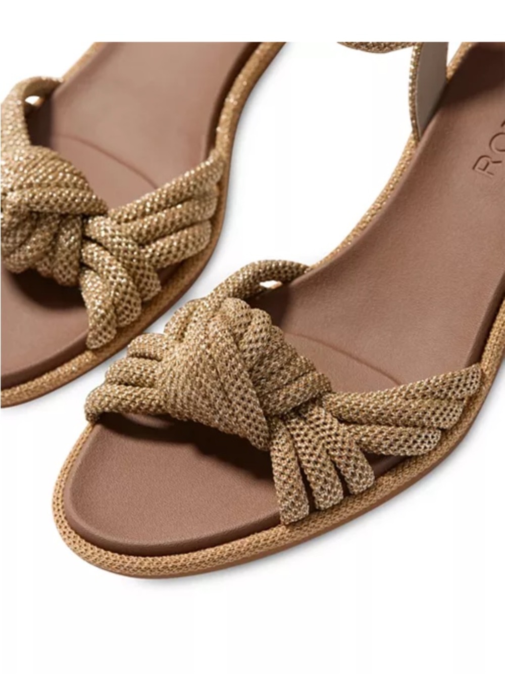Rothy's Knot Sandal in Golden Sun with Block Heel - Picture 3 of 6